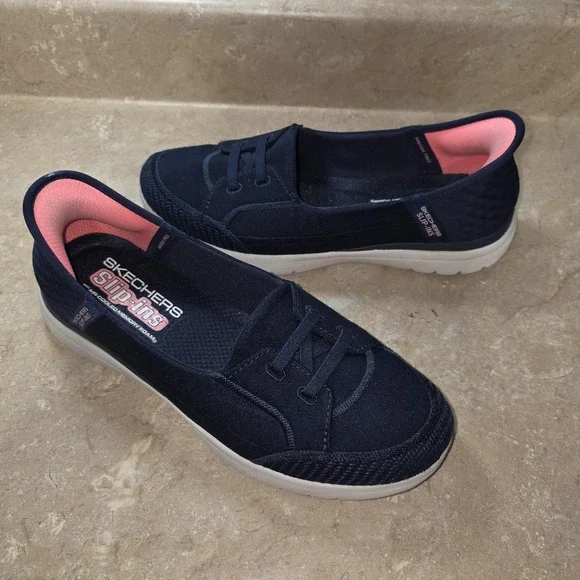 Skechers Shoes Womens Size 9 Blue Slip-ins On The Go Memory Foam Walking Casual - Picture 2 of 9